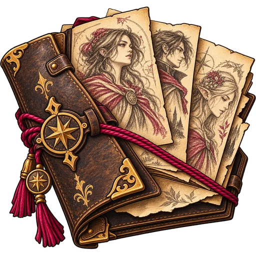 Emblema illustrato del portfolio commissioni GiWise Studio