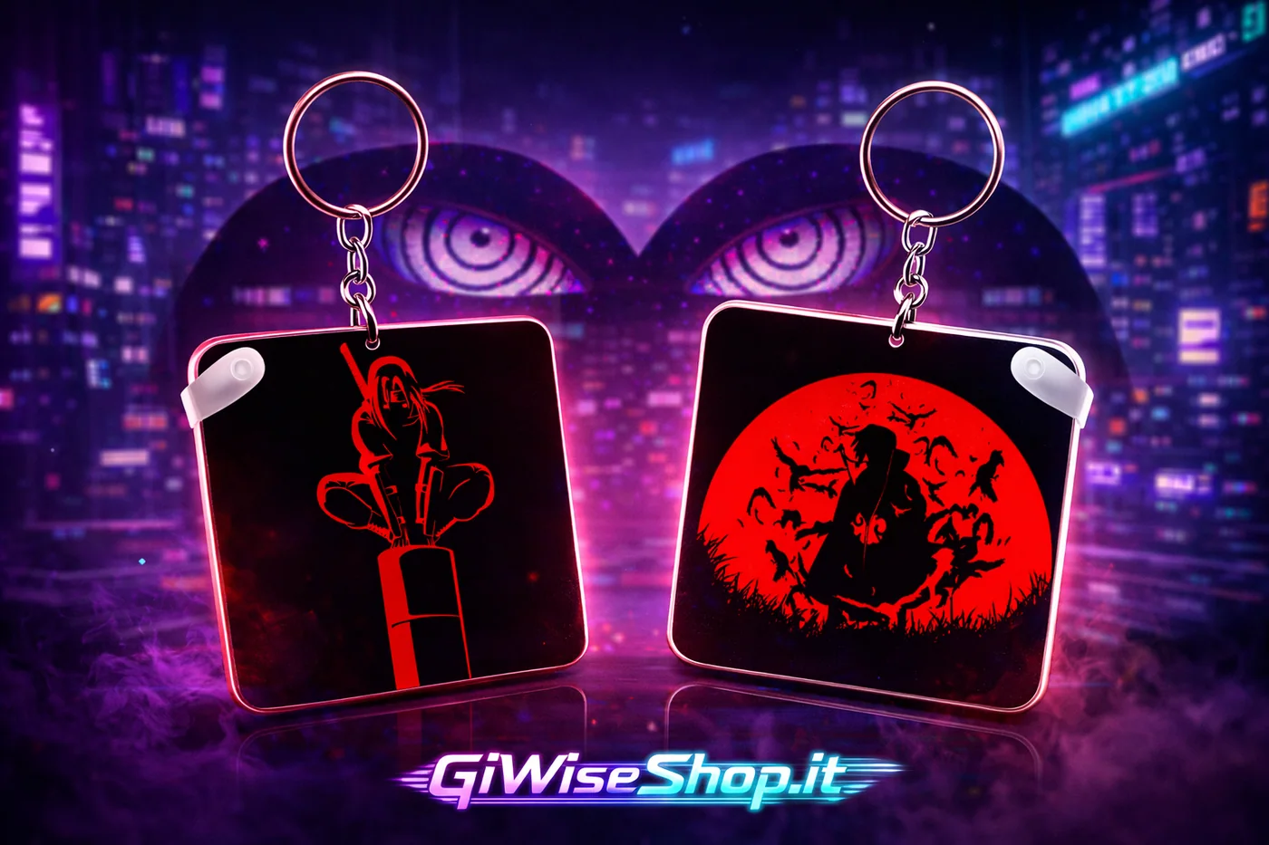 Portachiavi Itachi Uchiha - Double Side