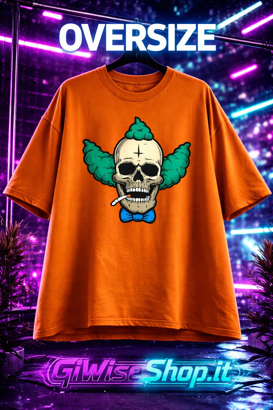 T-Shirt Oversize Teschio Clown